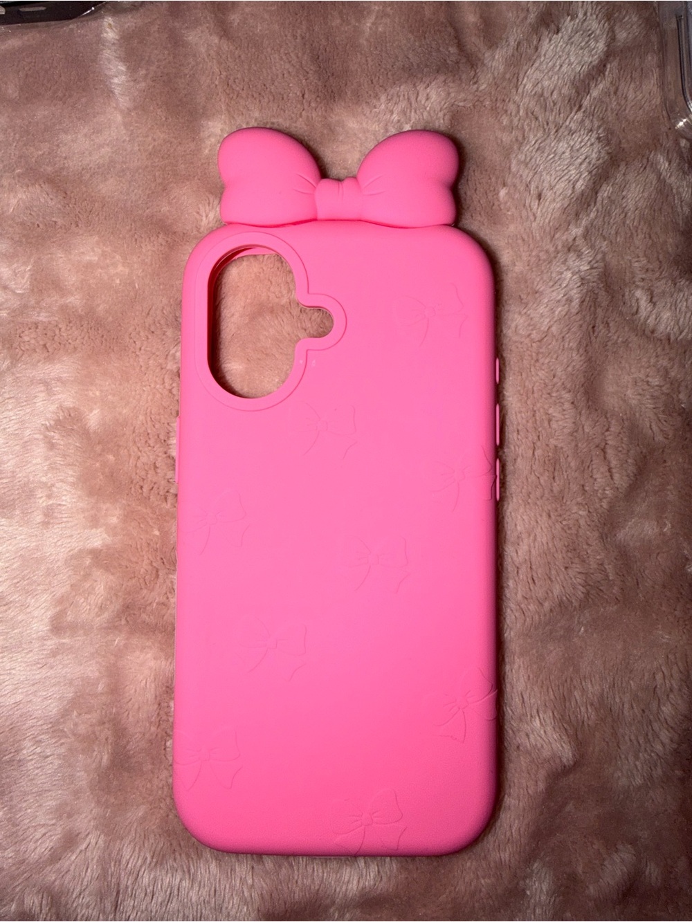 Pink Bow Silicone Phone Case for Women